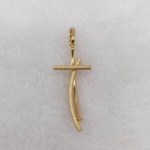 Cross pendant with a curved design