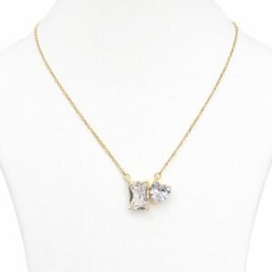 Dainty 2-Stoned Necklace in Gold