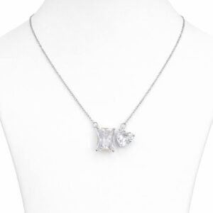 Dainty 2-Stoned Necklace in Silver