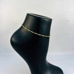 Gold Pated Stainless Steel Twist Chain Anklet