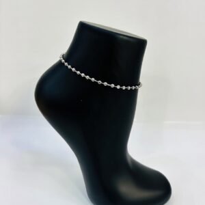 Silver Ball Bead Chain Anklet