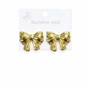 Stainless Steel Bow Stud Earring 2
