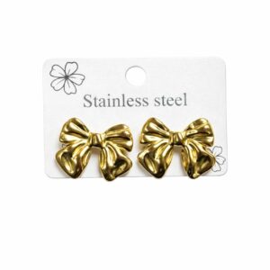 Stainless Steel Bow Stud Earring