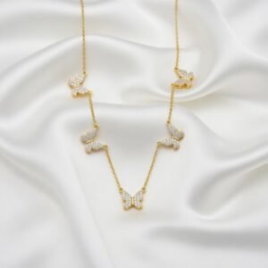 Dainty Gold Multi Butterfly Necklace