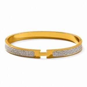 H Skinny Bracelet with Crystals